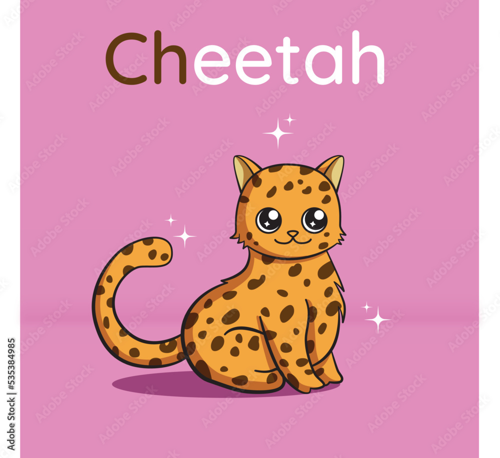 Fototapeta premium CHEETAH VERY KAWAII