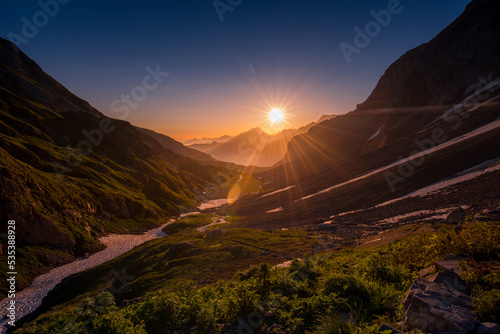 sunset in the mountains