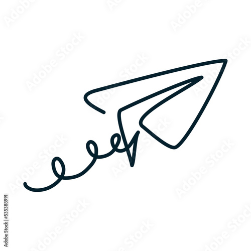 paper plane line drawn
