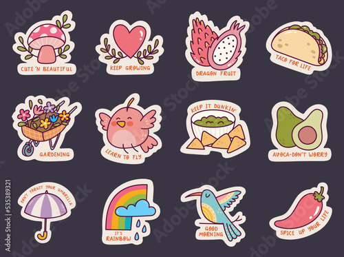 Set of Cute Sticker Doodle
