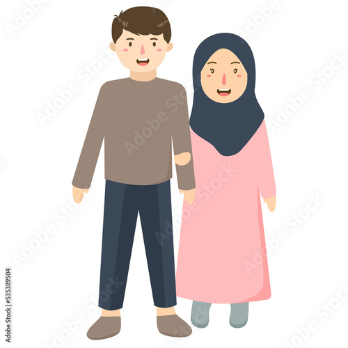Muslim adult family or couple people