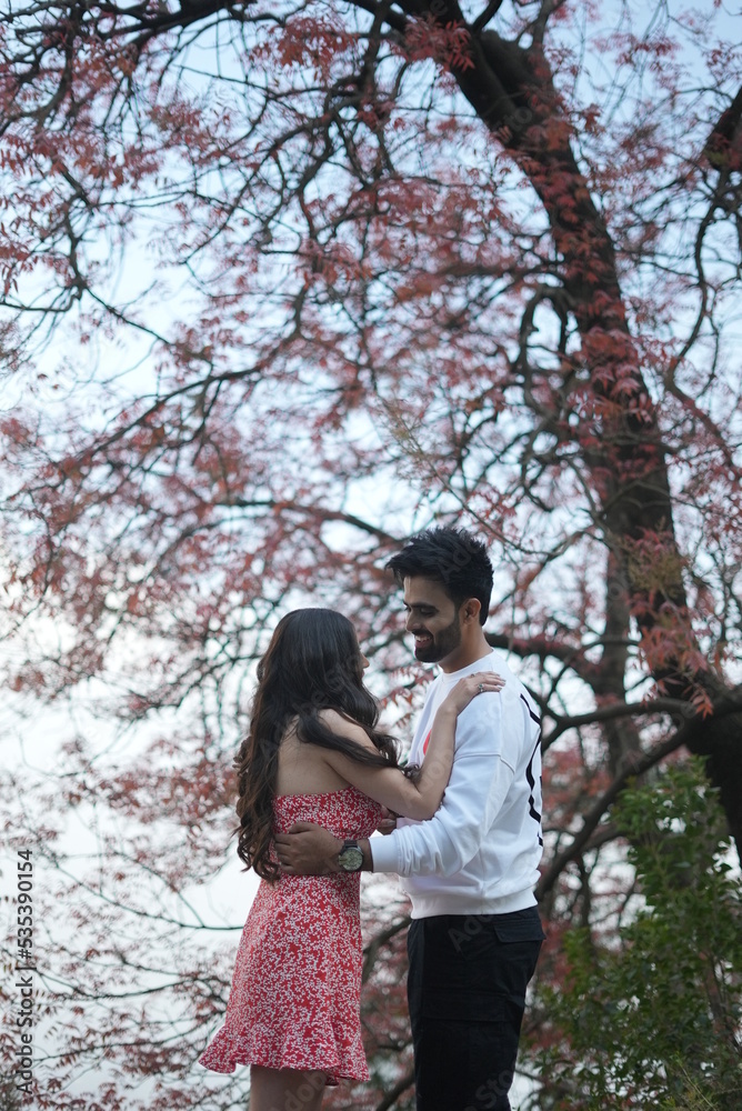 Fototapeta premium couple doing dance in park