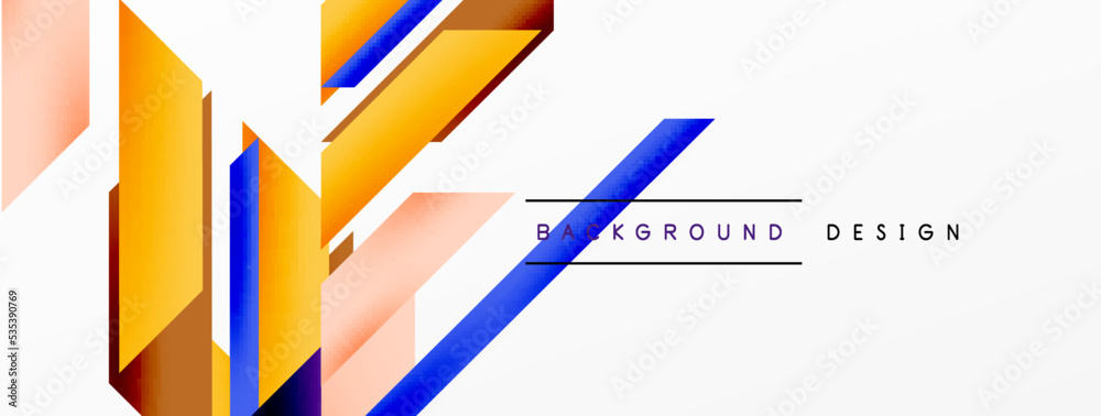 Minimal geometric abstract background. Dynamic 3d lines composition. Trendy techno business template for wallpaper, banner, background or landing Minimal geometric abstract background. Dynamic 3d lines composition. Trendy techno business template for wallpaper, banner, background or landing