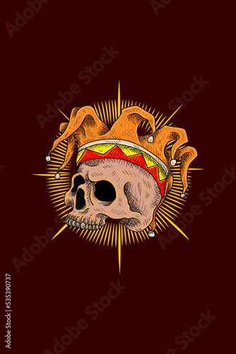 Clown head skull vector illustration