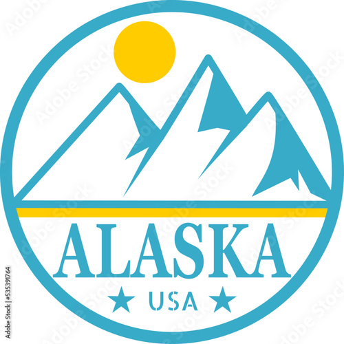 Alaska outdoor recreation mountain label