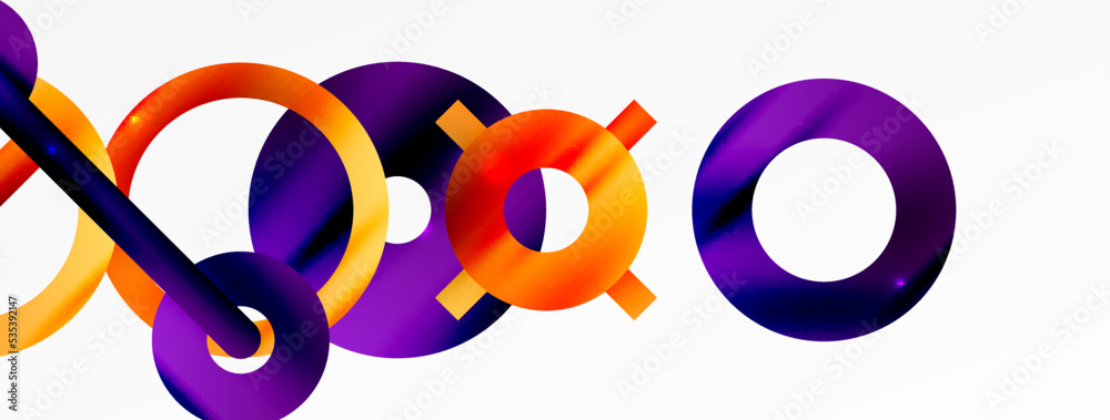 Minimal geometric abstract background. Shiny and glossy circle, line and round shapes design. Trendy techno business template for wallpaper, banner, background or landing Minimal geometric abstract background. Shiny and glossy circle, line and round shapes design. Trendy techno business template for wallpaper, banner, background or landing