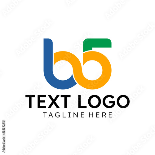 b5 letter logo initial with flat design vector