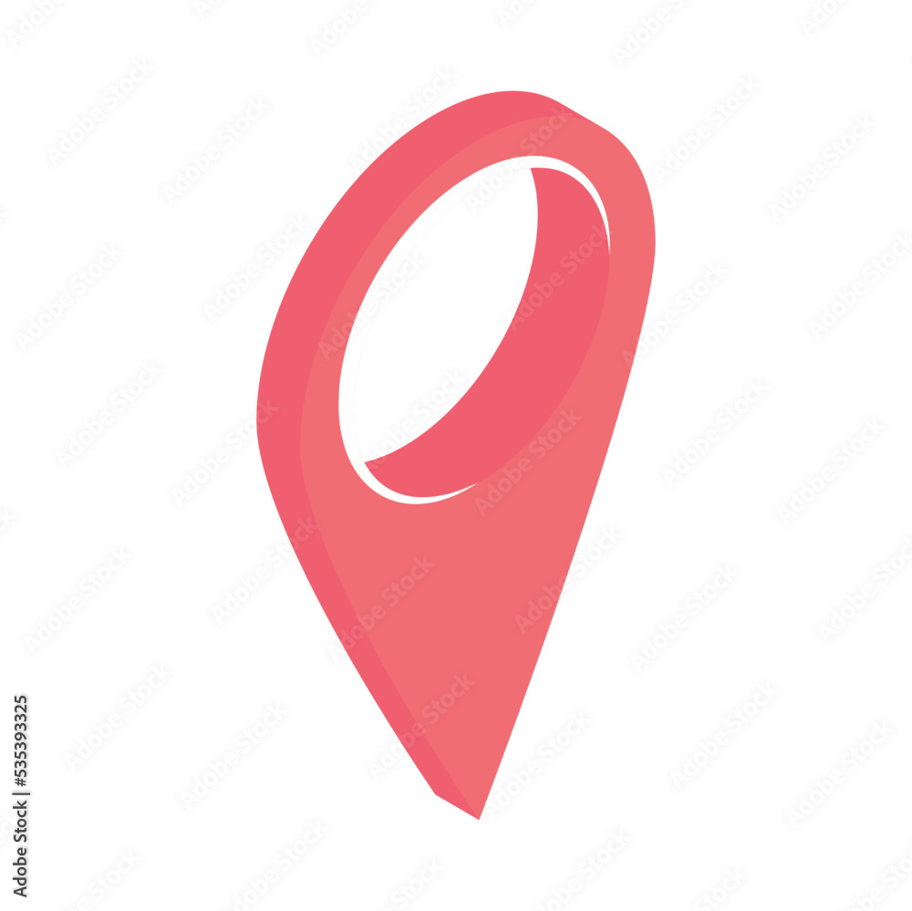 isometric social media gps pin