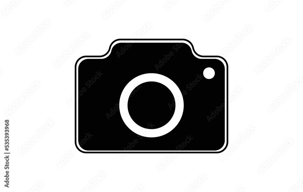 Photo camera vector icon on white