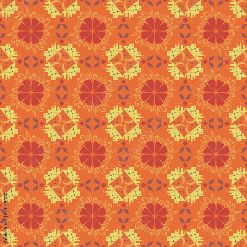 Floral Seamless Pattern Background Garden Nature Damask Aboriginal Ornament Art