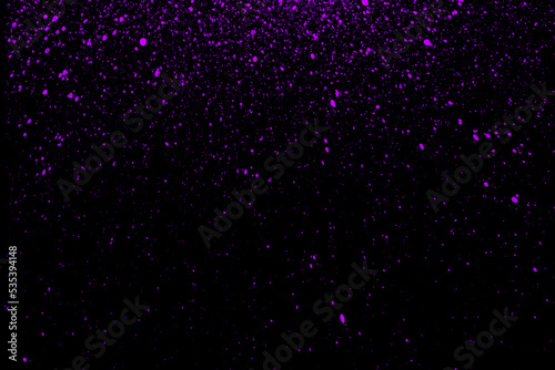 Colored shiny paint particles on black background . Vector illustration 