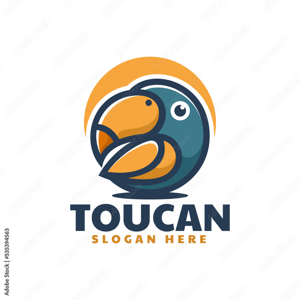 Vector Logo Illustration Toucan Simple Mascot Style. Vector Logo Illustration Toucan Simple Mascot Style.