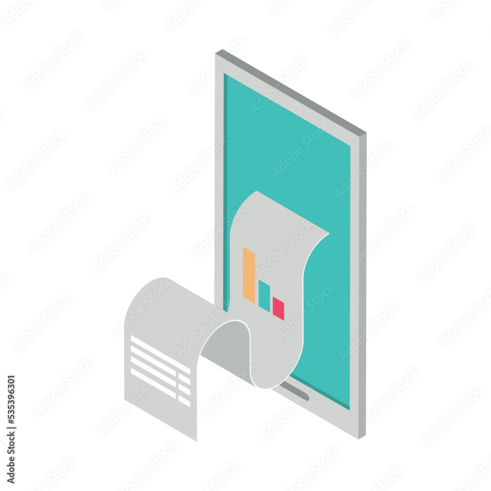 isometric smartphone finance data
