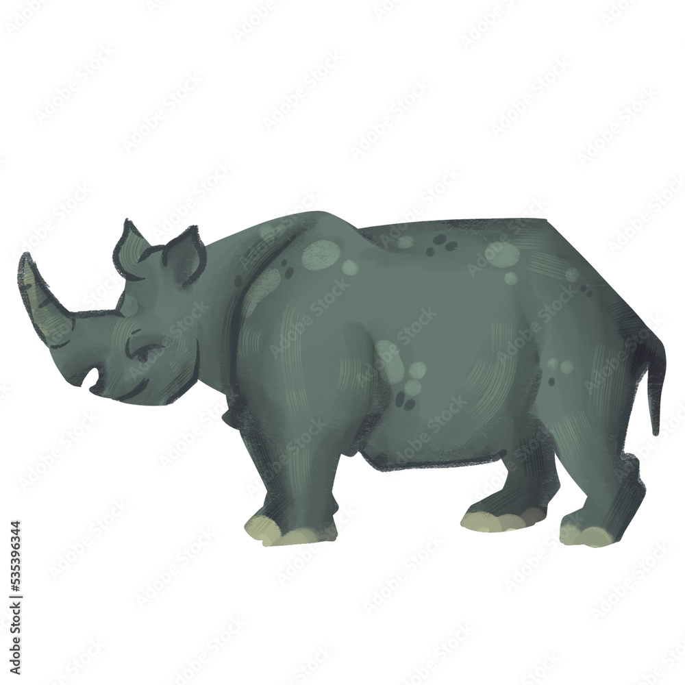 Animal Illustration : rhinoceros png