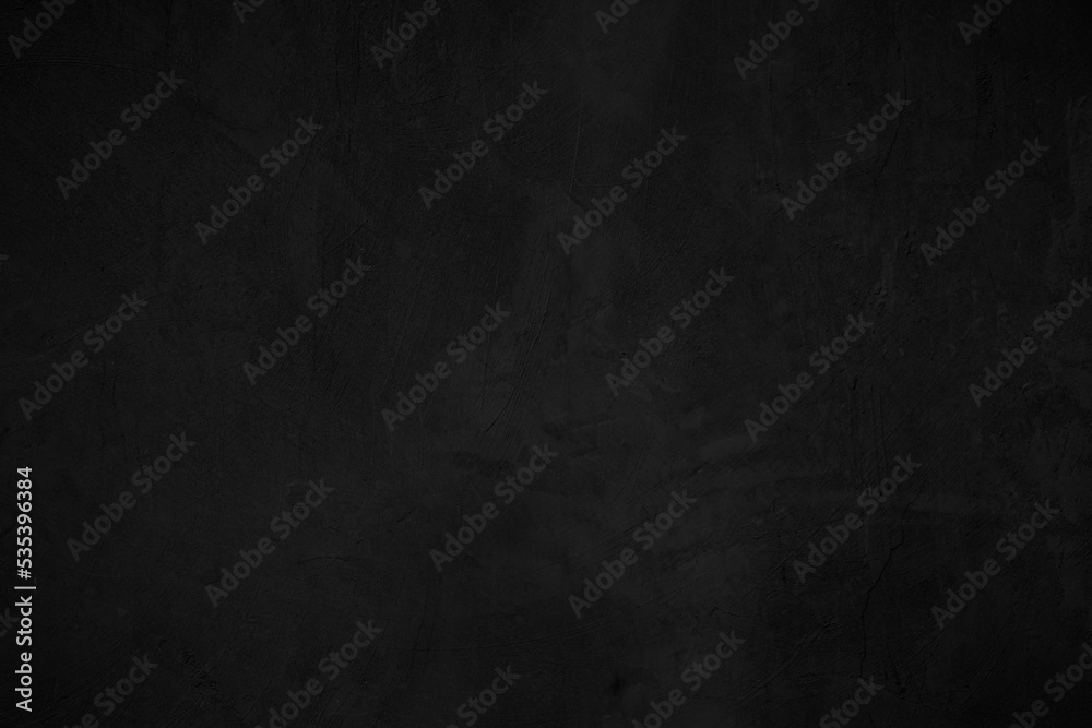 Black dark concrete wall background. Pattern board cement texture grunge dirty. Blackboard blank.
