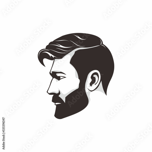 Side view of man haircut and hairstyle.