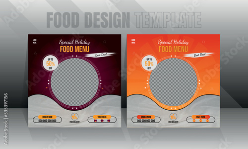 Modern Delicious Food Design Template Vector File.