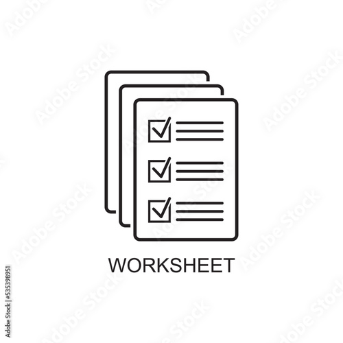 worksheet icon , form icon vector