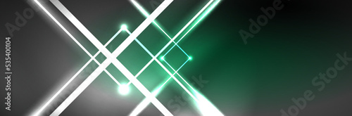 Neon glowing fluid wave lines, magic energy space light concept. Vector illustration for wallpaper, banner, background, leaflet, catalog, cover, flyer