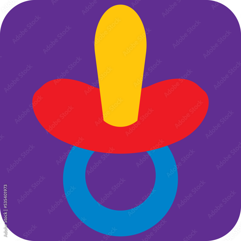 Baby toy pacifier, illustration, vector on a white background.