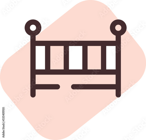 Baby craddle, illustration, vector on a white background.