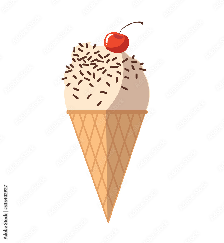 ice cream cone in flat style	
