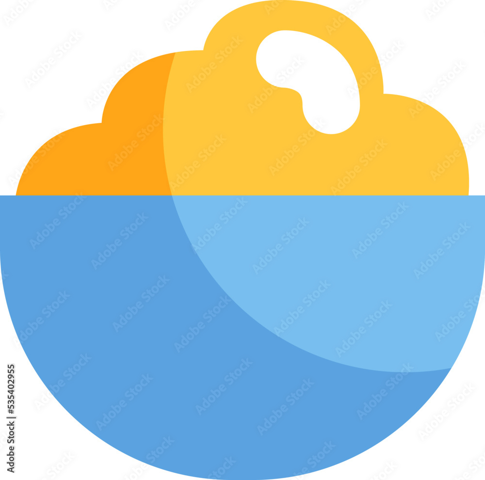 Porridge in bowl, illustration, vector on a white background. Porridge in bowl, illustration, vector on a white background.