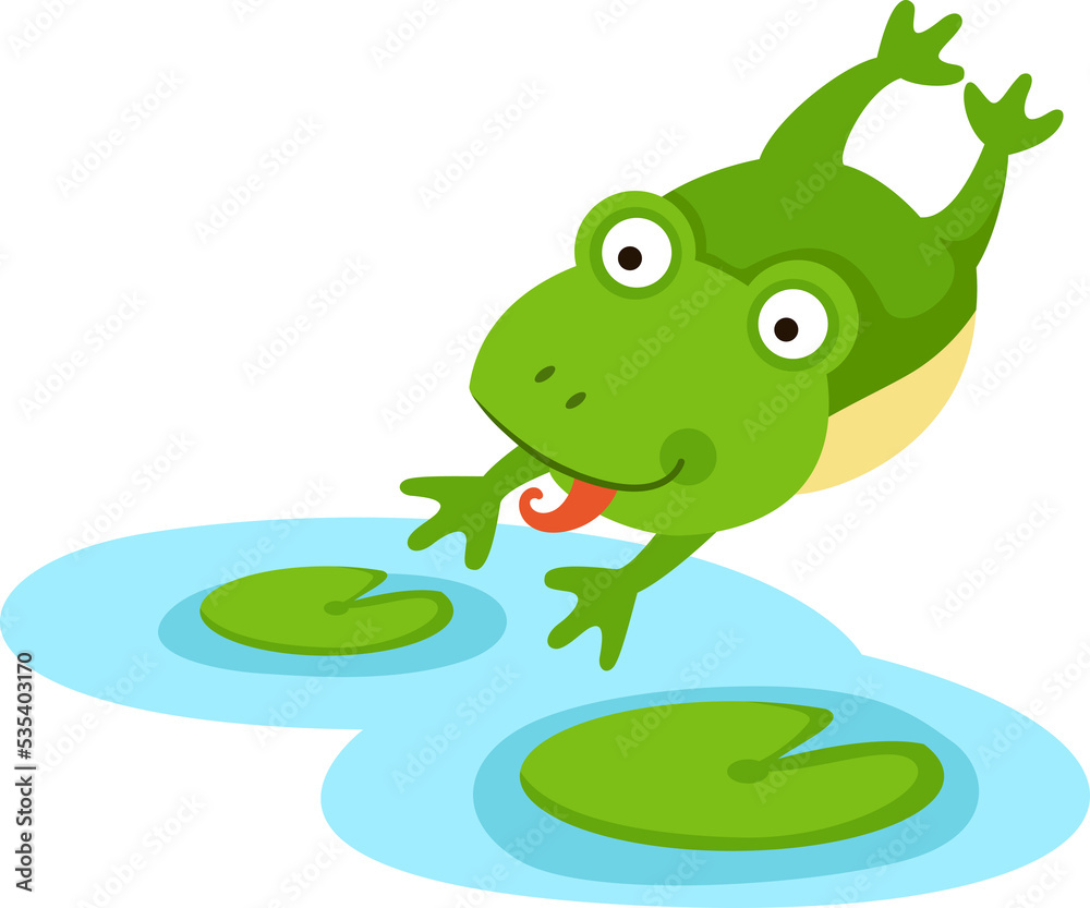 Cute cartoon character frog