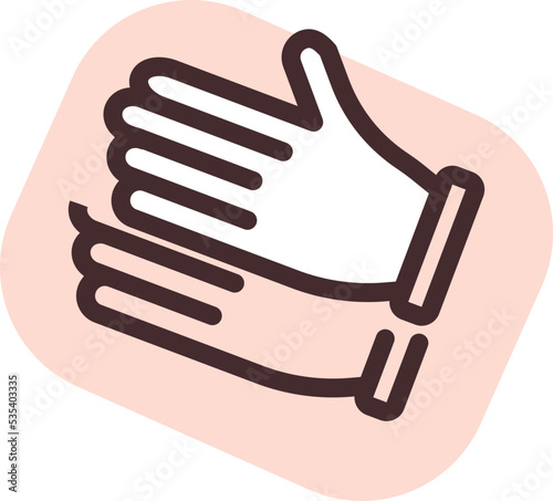 Covid 19 protective gloves, illustration, vector on a white background.