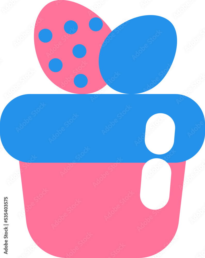 Easter pink and blue cake, illustration, vector on a white background. Easter pink and blue cake, illustration, vector on a white background.