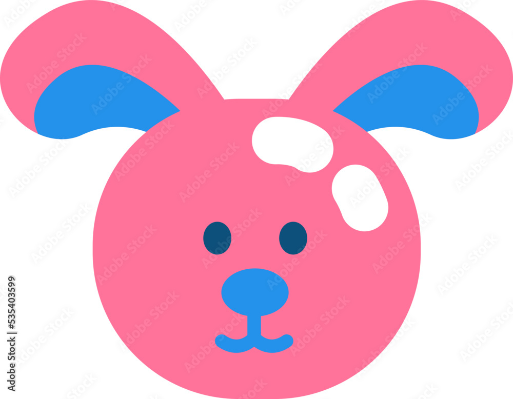 Pink easter bunny, illustration, vector on a white background. Pink easter bunny, illustration, vector on a white background.