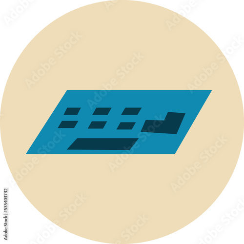 Electronic keyboard, illustration, vector on a white background.