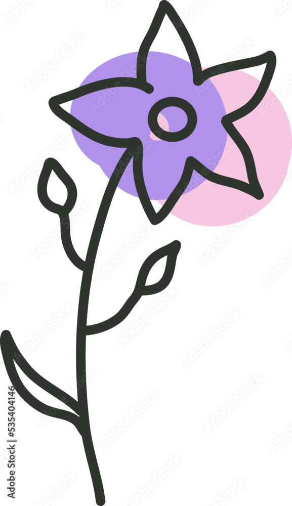Fototapeta premium Happy flower, illustration, vector on a white background.