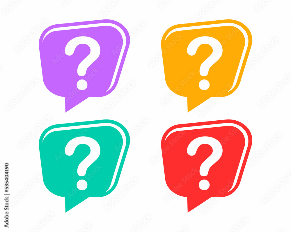 speech bubble with question mark like quiz. flat trend modern quick hint logotype graphic design web element isolated on white speech bubble with question mark like quiz. flat trend modern quick hint logotype graphic design web element isolated on white