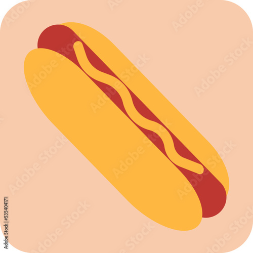 Tasty hot dog, illustration, vector on a white background.