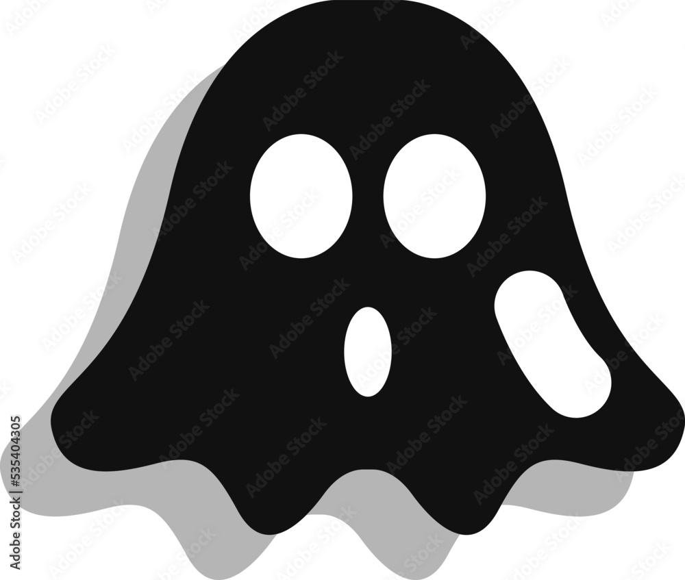 Black halloween ghost, illustration, vector on a white background. Black halloween ghost, illustration, vector on a white background.