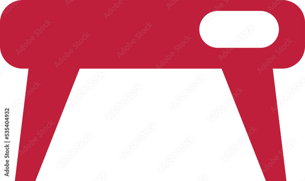 Red table, illustration, vector on a white background. Red table, illustration, vector on a white background.