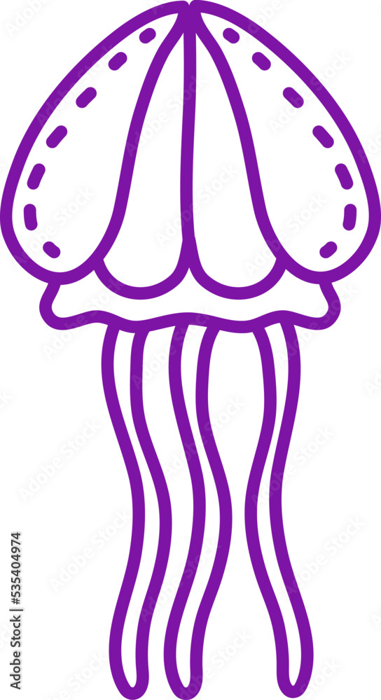 Purple jellyfish, illustration, vector on a white background.