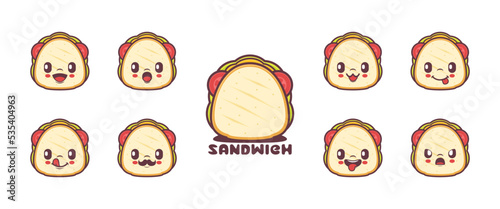 sandwich cartoon. food vector illustration
