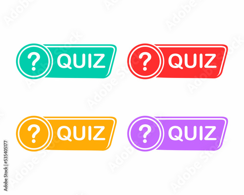 thin line speech bubble with simple quiz text. concept of easy play in fun game or trivia badge. flat outline trend modern interrogative logotype graphic linear design web element isolated