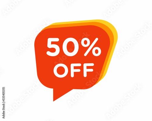 50 percent discount, Sales Vector badges for Labels, , Stickers, Banners, Tags, Web Stickers, New offer. Discount origami sign