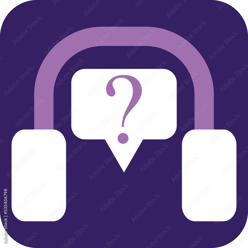 Podcast question and answer, illustration, vector on a white background.