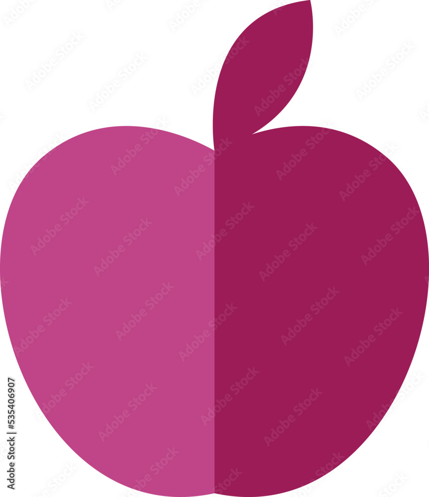 Pink apple, illustration, vector on a white background.