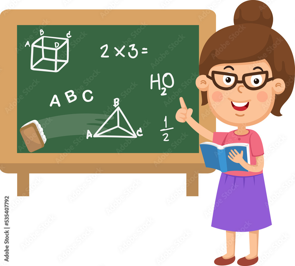 Female teacher with a blackboard Female teacher with a blackboard
