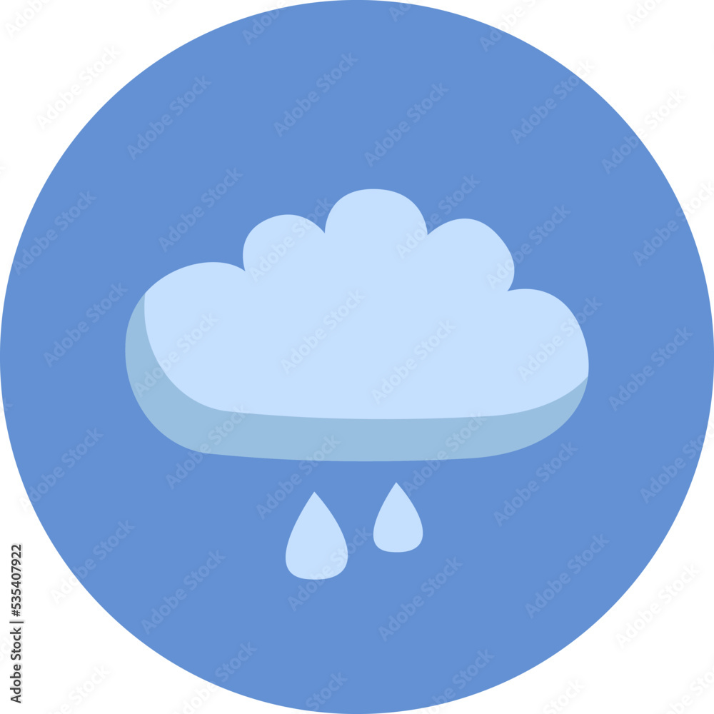 Rain cloud, illustration, vector on a white background. Rain cloud, illustration, vector on a white background.