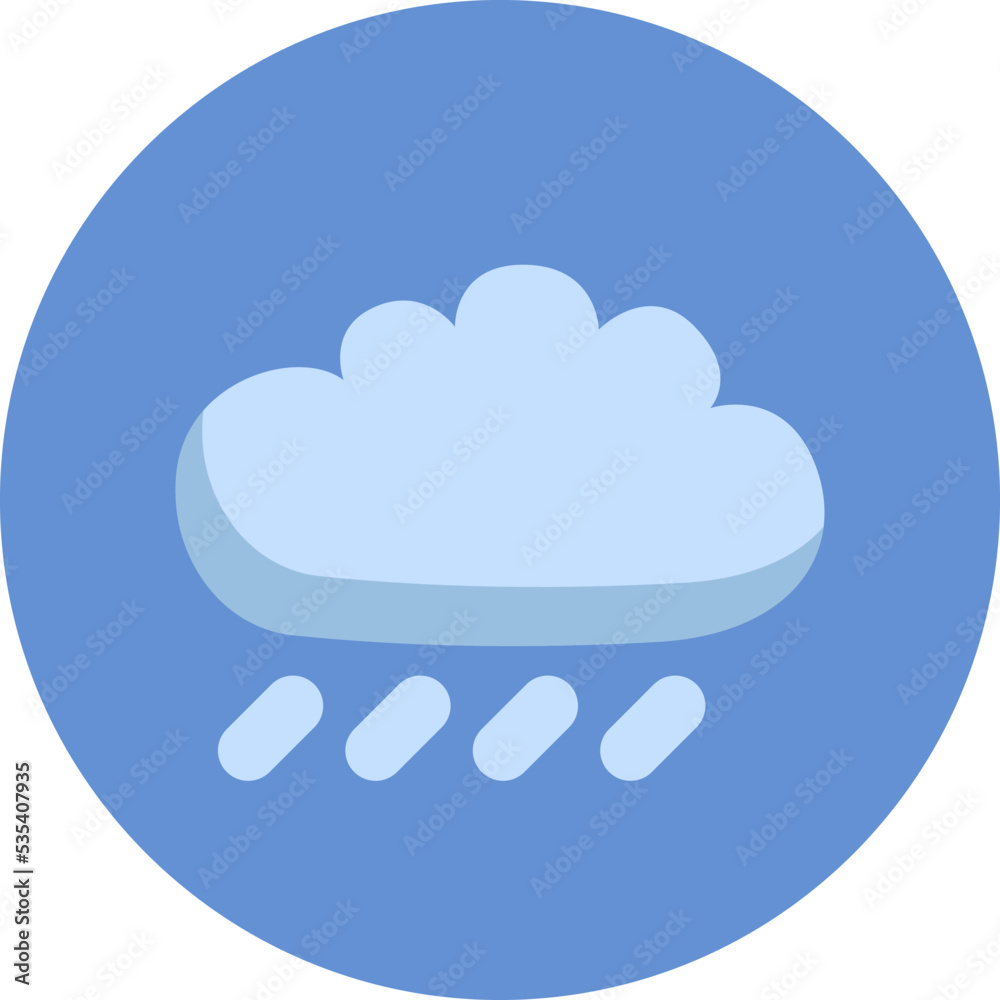 One rainy cloud, illustration, vector on a white background. One rainy cloud, illustration, vector on a white background.