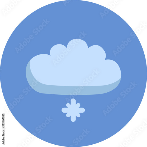 Snow cloud, illustration, vector on a white background.