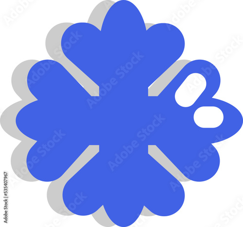 Blue snowflake, illustration, vector on a white background.