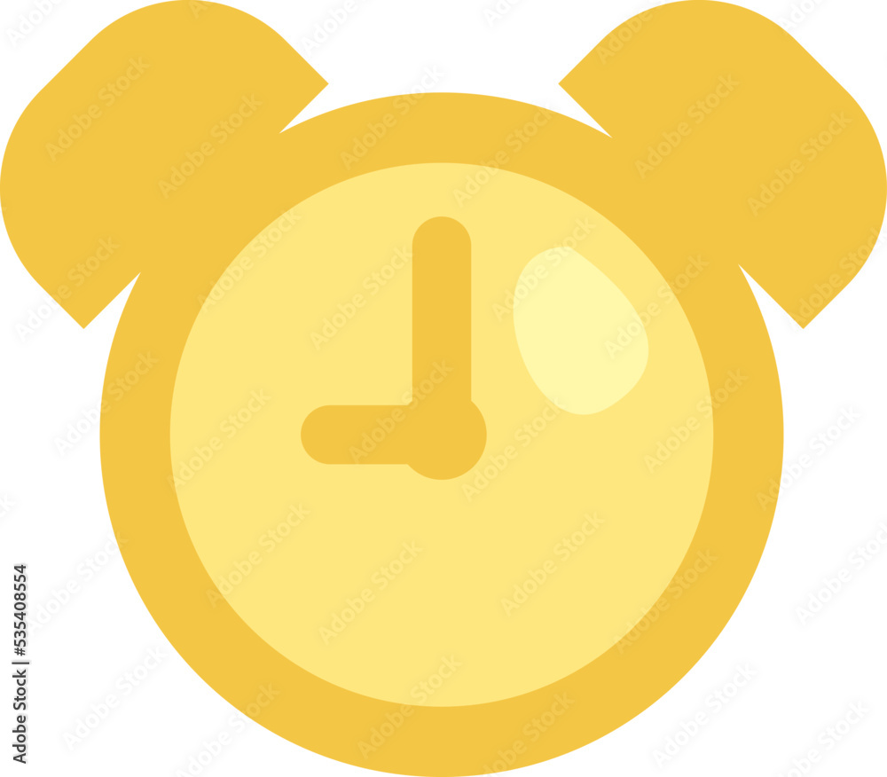Yellow alarm clock, illustration, vector on a white background. Yellow alarm clock, illustration, vector on a white background.