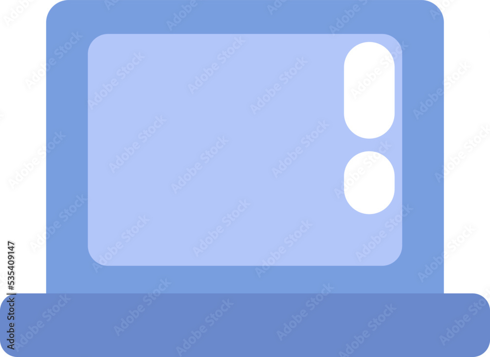 Cinema laptop, illustration, vector on a white background. Cinema laptop, illustration, vector on a white background.